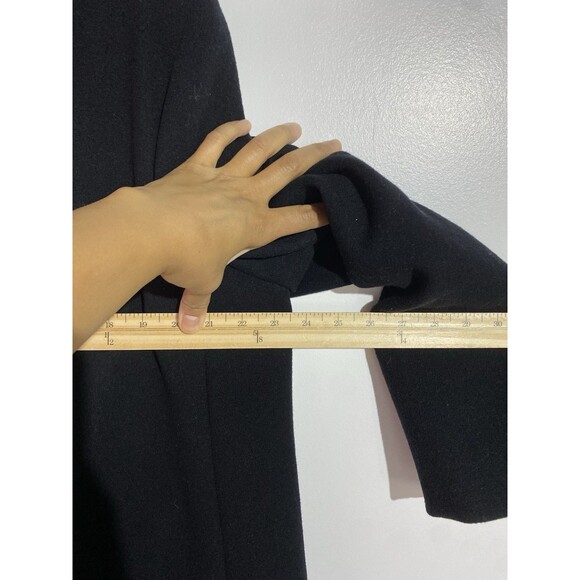 VTG Donny Brook Overcoat 10 Black Wool Velvet Collar Old Money Long Trench Coat - Picture 8 of 11